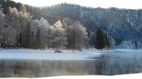 Winter river Видео 10726558