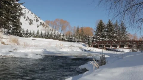 Winter River Video stock 45523013