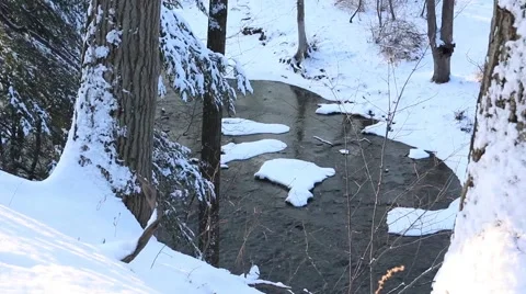 Winter River Stock Footage 46766054