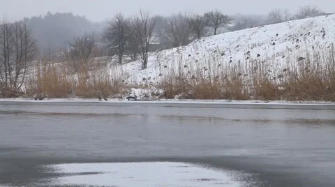 Winter river Stock Footage 47795907