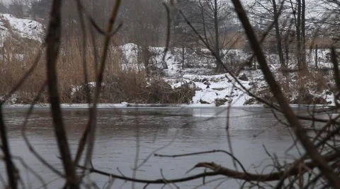 Winter river Stock Footage 47795969
