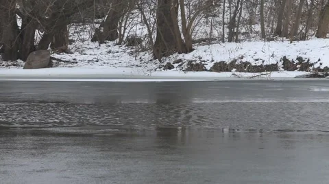 Winter river Stock Footage 47795977
