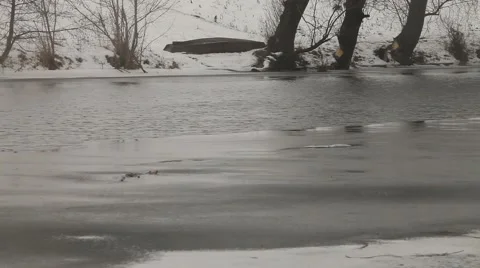 Winter river Stock Footage 47795978