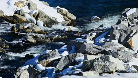 Winter river Video stock 81698455