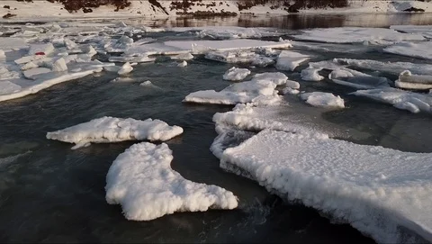 Winter river Stock Footage 104229123