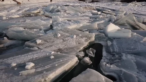 Winter river Stock Footage 104229144