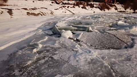 Winter river Stock Footage 104229460