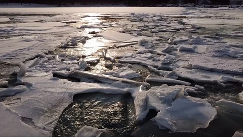 Winter river Stock Footage 104229597