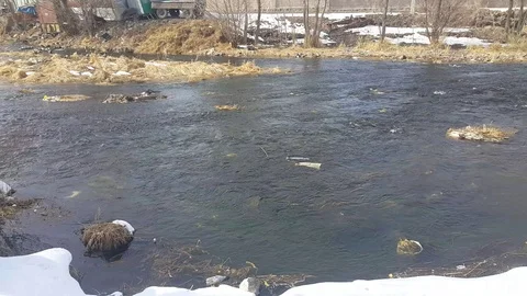 Winter river Stock Footage 106368705