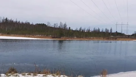 Winter by the river Stock-Footage 169008472