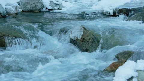 Winter river landscape for meditation Stock Footage 87770436