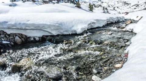 Winter River Motionlapse 4k Stock Footage 62376431