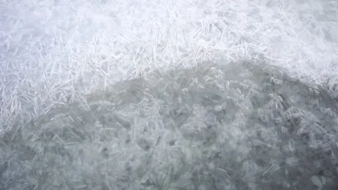 Winter river, with nature pattern on ice Stock Footage 146779481