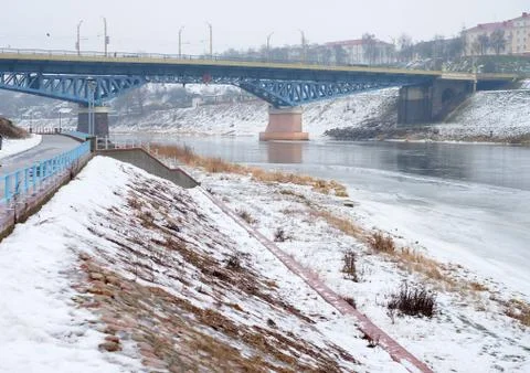 Winter river, outdoor Stock Photos