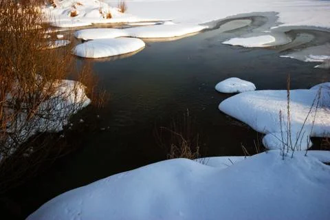 Winter river Stock Photos