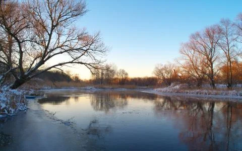 Winter of the river Stock-Fotos