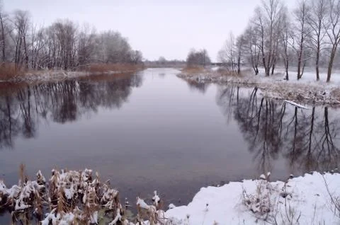 Winter of the river Stock Photos