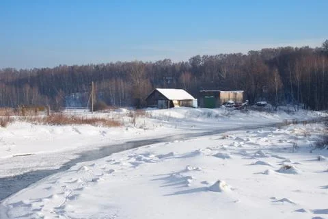 Winter river Stock Photos