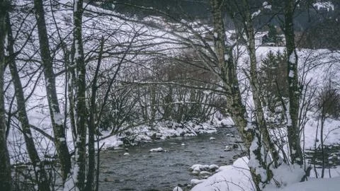 Winter River Foto stock