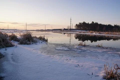 Winter river. Stock Photos