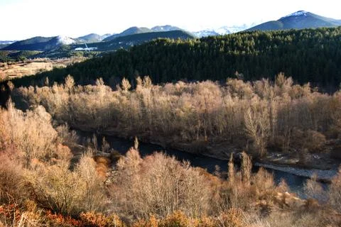 Winter at the river Stock Photos