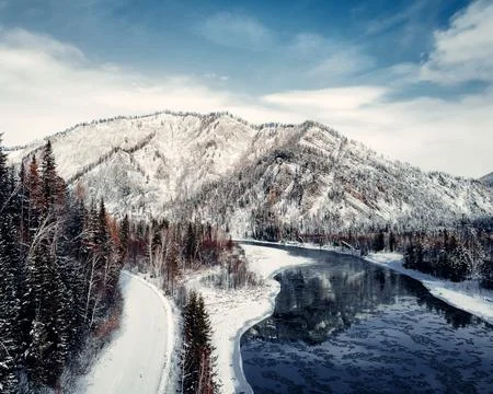 Winter river Stock Photos