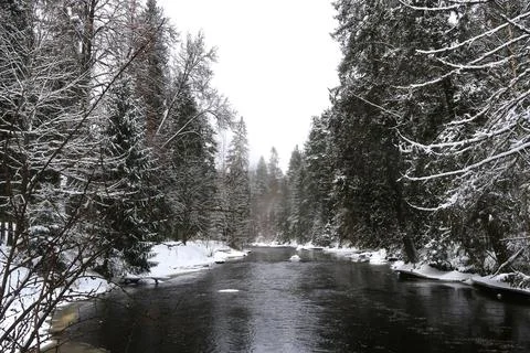 Winter river Stock Photos