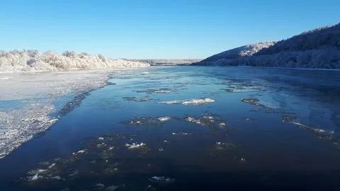 Winter river Stock Photos