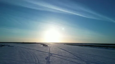 Winter river sun Stock Footage 237142903