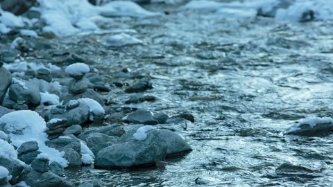 Winter river view for meditation Stock Footage 87770491