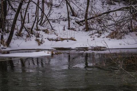 Winter river in the wild Stock Photos