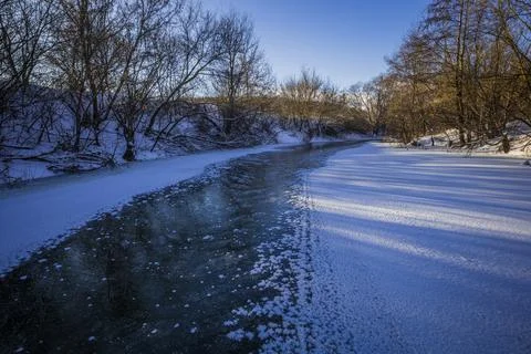 Winter river in the wild Stock Photos