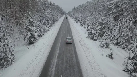 Winter road 02 Video stock 127653528