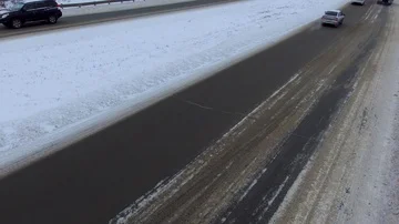 The winter the road above Video stock 85830443