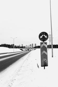 Winter road bright Stock Photos