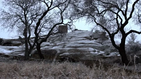 Winter road to the castle Stock Footage 238822657