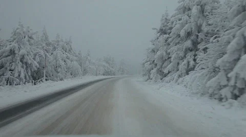 Winter road in the Czech Republic Vídeo Stock 68795831