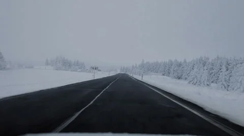 Winter road in the Czech Republic Stock Footage 68795884