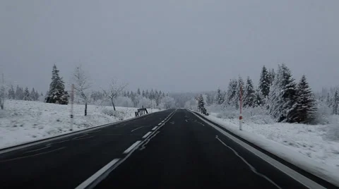 Winter road in the Czech Republic Vídeo Stock 68796167