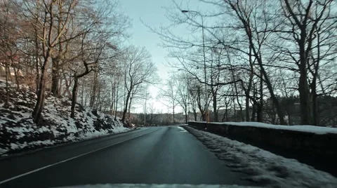 Winter road in the Czech Republic Stock Footage 68797030