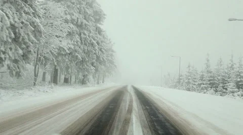 Winter road in the Czech Republic Stock Footage 68802512