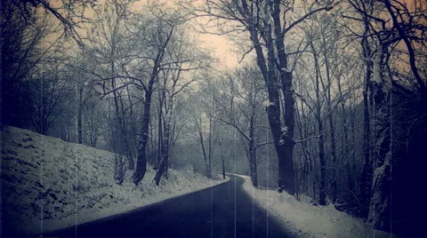 Winter road Czech Republic Stock Footage 68998943