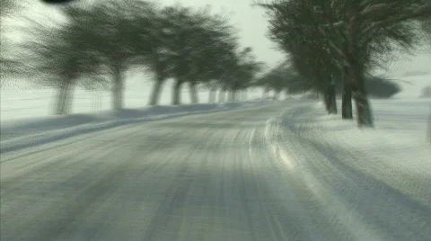 Winter road driving Stock Footage 797532