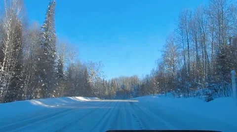 Winter road Stock Footage 10682766