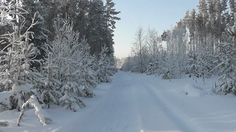 Winter road Stock Footage 29172792