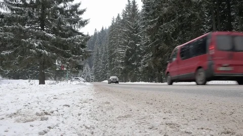 Winter road Video stock 72809688