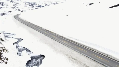 Winter Road Vídeo Stock 89334687