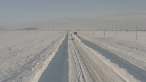 Winter road 스톡 동영상 168255511