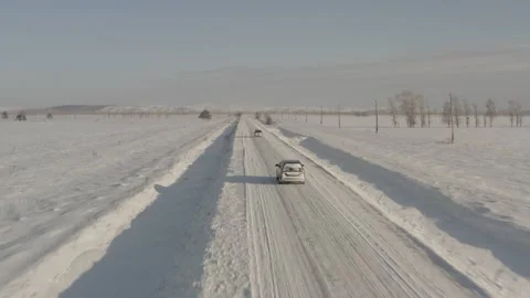 Winter road 스톡 동영상 168255526
