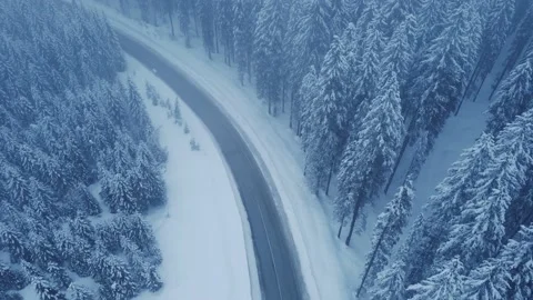 Winter road Stock Footage 214389197
